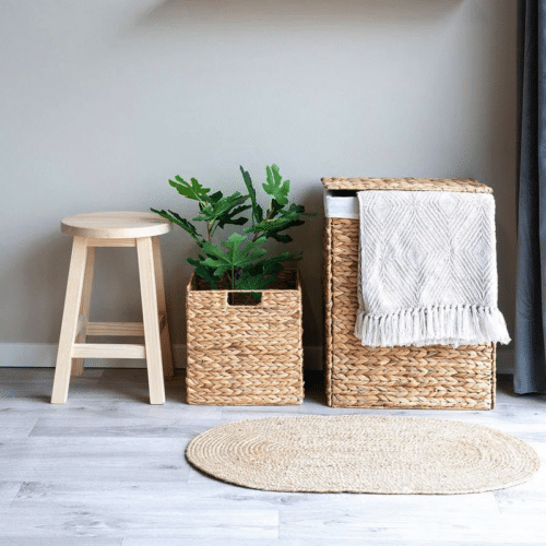 Passo kurv i 100% naturlig vandhyacint fra House Nordic | 30x30x30 cm
