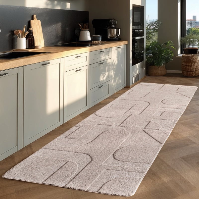 Olivia Cremefarvet Gulvtæppe i Mikrofiber fra Rugs by Uniquebeds home & living | Flere Størrelser 1
