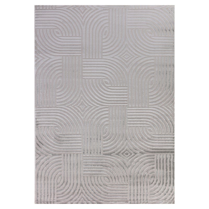Maeve Gulvtæppe i Sølvgrå med Simpelt Mønster fra Rugs by Uniquebeds Home & Living | Flere Størrelser