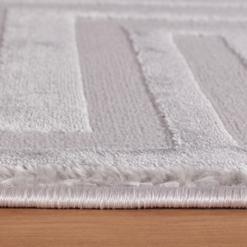 Penelope Gulvtæppe i Sølvgrå med Simpelt Græsk Mønster fra Rugs by Uniquebeds Home & Living | Flere Størrelser 2