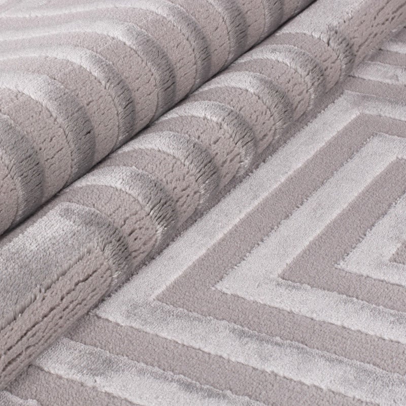 Penelope Gulvtæppe i Sølvgrå med Simpelt Græsk Mønster fra Rugs by Uniquebeds Home & Living | Flere Størrelser 4