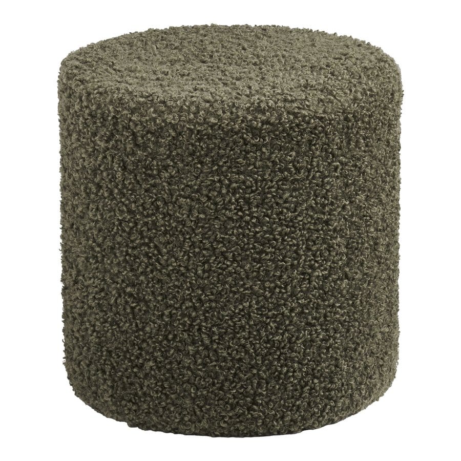 Ejby Puf Grøn Teddystof Ø34Xh36 Cm