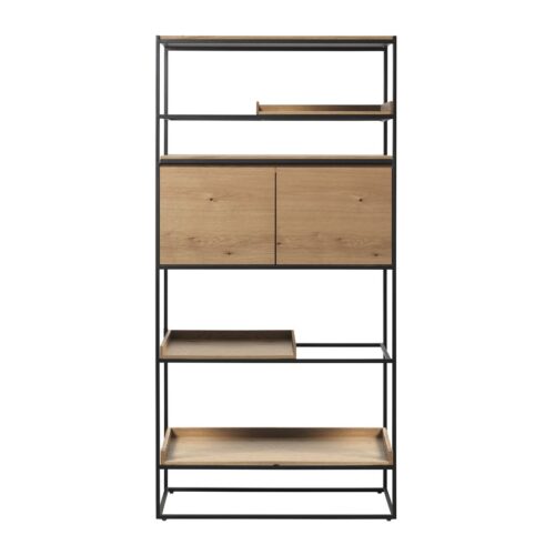 Kerpen Reol Egetræsfinér Sort Metalstel B90Xh180Xd38