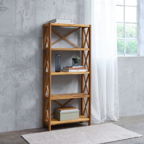 Lörrach Reol Naturlig Olieret Egetræ B70Xh161Xd30Cm