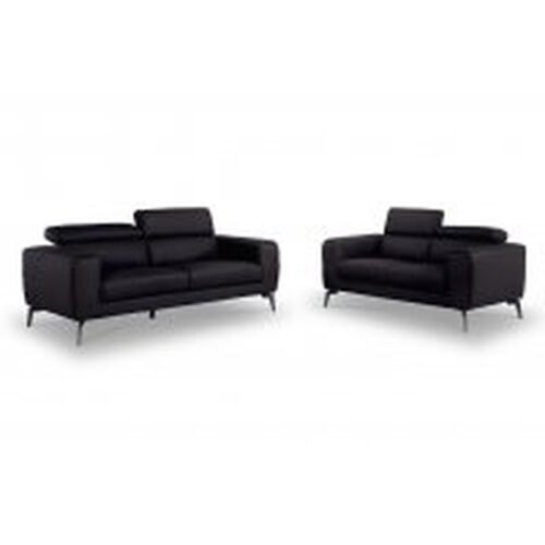 Napoli Personers Sofa Fuld Læder Sort