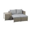 Split Modulsofasæt Brun Polyrattan Beige Stof
