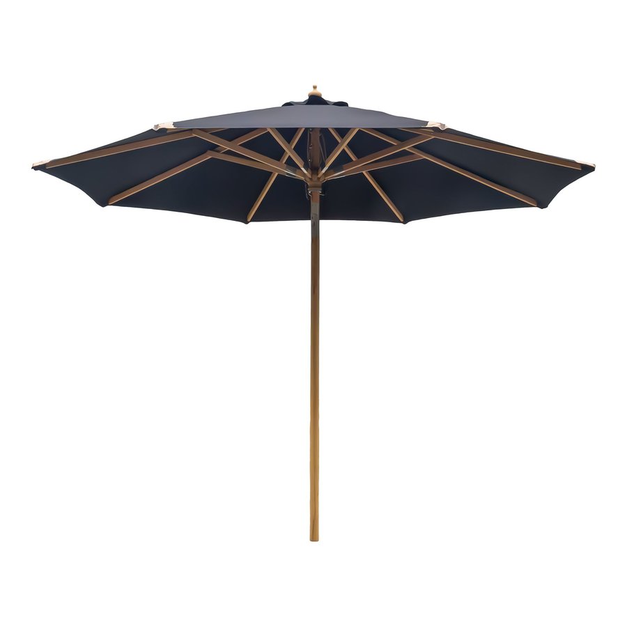 Austin Parasol I Sort Med Træstok