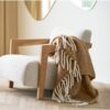 Carmel Plaid Uld Polyester Tan L170Xb130Cm