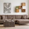 Lido Højrevendt Loungesofa Brun Fløjl Sorte