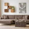 Lido Venstrevendt Loungesofa Brun Fløjl Sorte