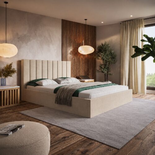 Slim Model 9 Polstret Sengeramme Med Opbevaring Fra CozyQuilt Sleep | Håndlaves i Møbelstof, Fløjl, Velour & Læder
