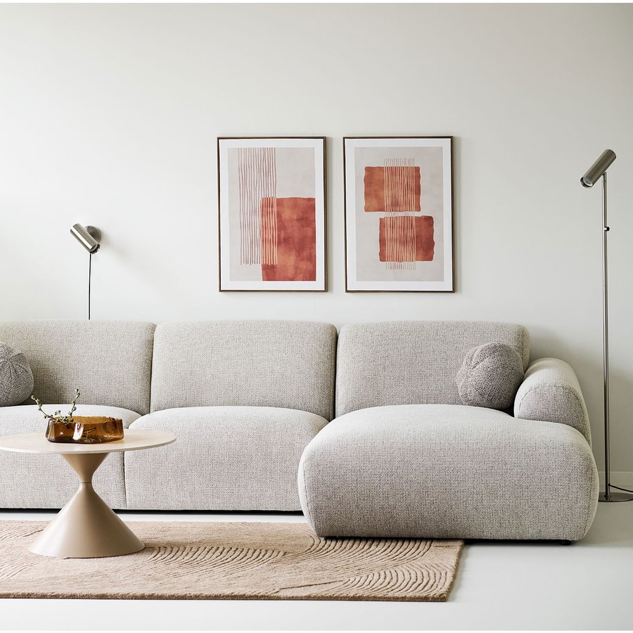 Mina Lærredsprint Beige Brun