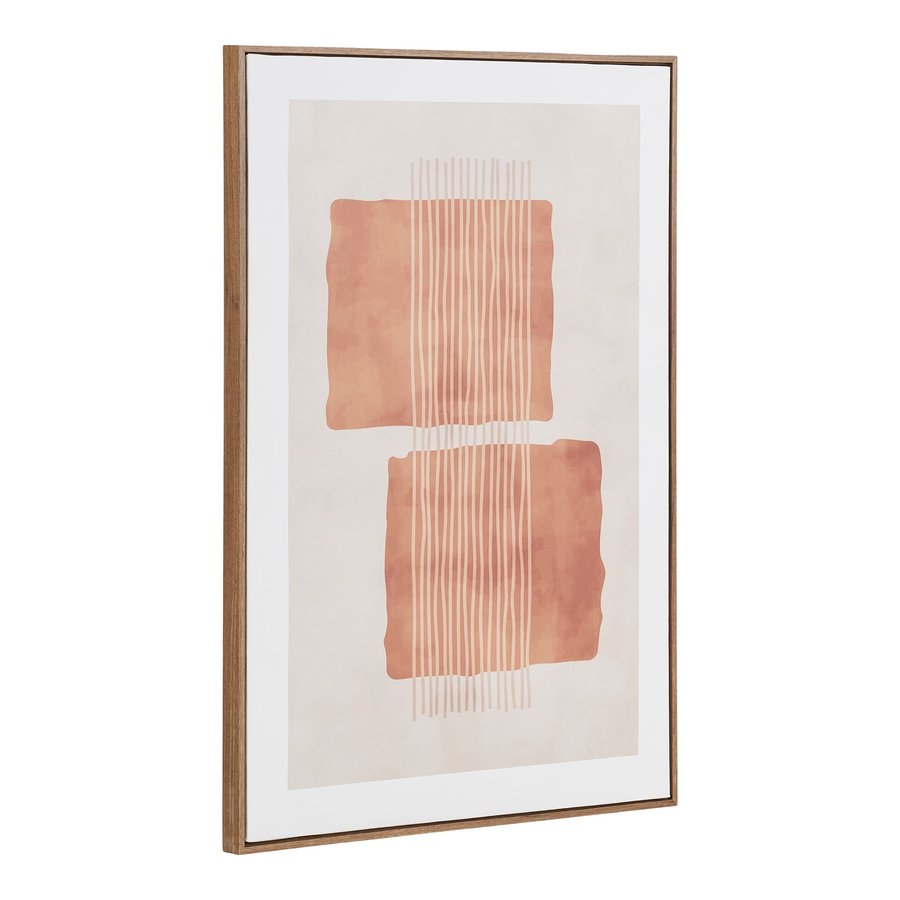 Mina Lærredsprint Beige Brun