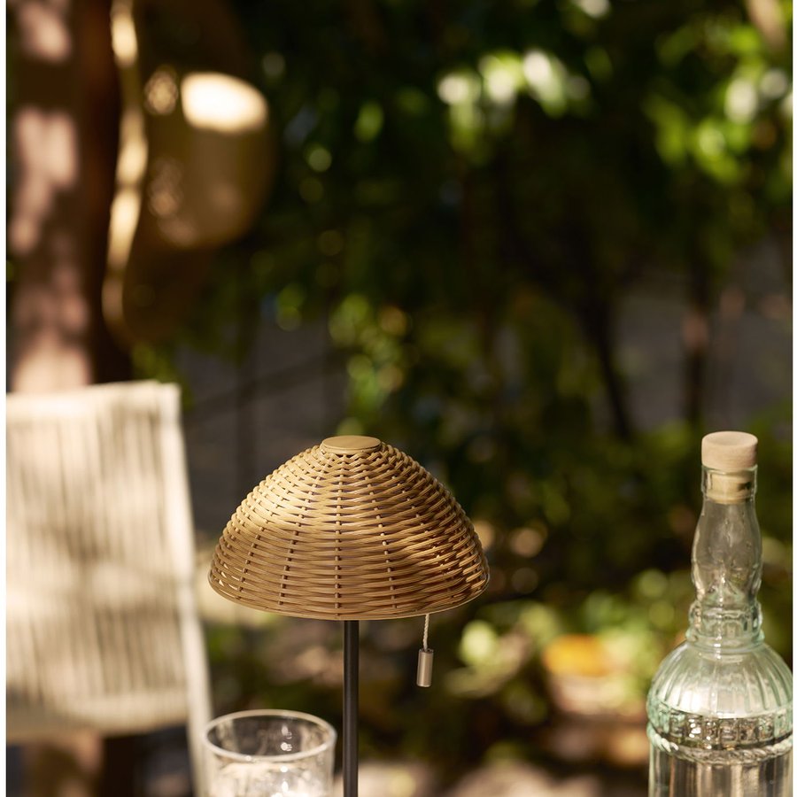 Wigan Bordlampe Natur Sort Ø15Xh32Cm