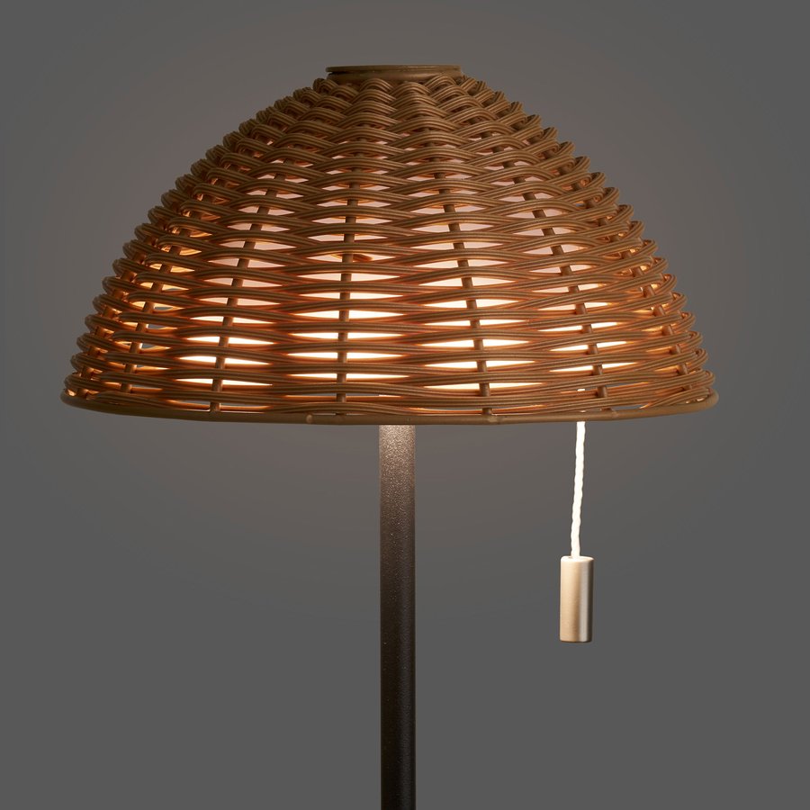 Wigan Bordlampe Natur Sort Ø15Xh32Cm