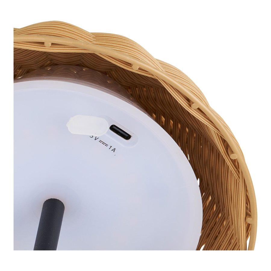 Wigan Bordlampe Natur Sort Ø15Xh32Cm