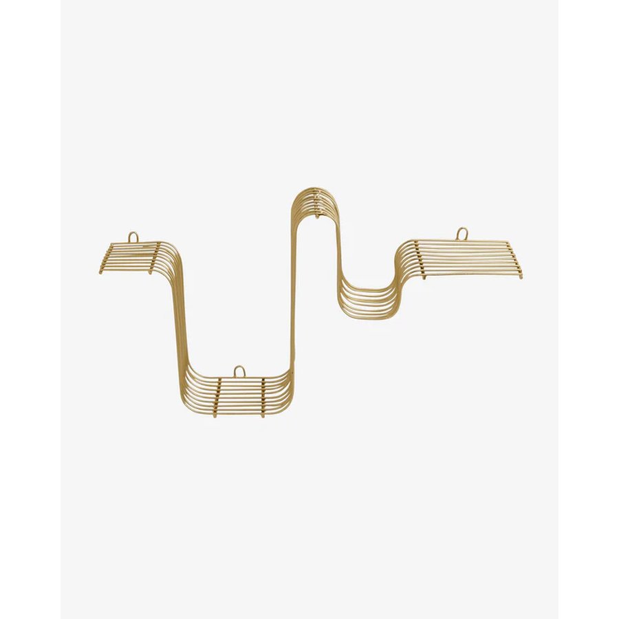 BRAVA Hylde i Metal med Sort/Krom/Messing Finish fra Nordal | 54x13x26 cm | Flere Farver hos uniquebeds, home & living - Billede 1