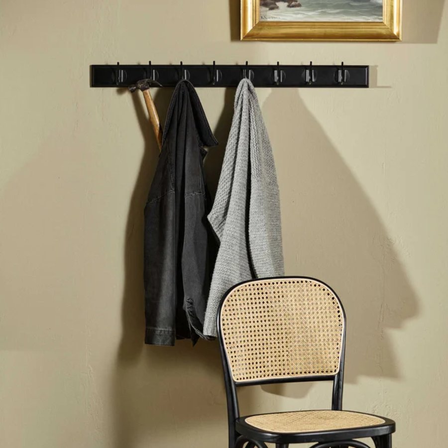 EDGY Knagerække i Sort MDF med Sorte Knager fra Nordal | 3/6/8 Knager | 30/60/90x7x6,5 cm hos uniquebeds, home & living - Billede 7