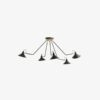 BRIMO Pendel i Sortlakeret Mteal med Messing Detaljer & 5 Arme fra Nordal | Sort, Guld hos uniquebeds, home & living - Billede 1