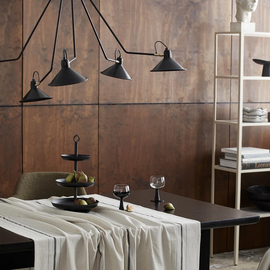 BRIMO Pendel i Sortlakeret Mteal med Messing Detaljer & 5 Arme fra Nordal | Sort, Guld hos uniquebeds, home & living - Billede 3