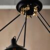 BRIMO Pendel i Sortlakeret Mteal med Messing Detaljer & 5 Arme fra Nordal | Sort, Guld hos uniquebeds, home & living - Billede 5
