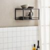 FLINT Hylde i Sort Metal med Hylder i Sortlakeret Fyrretræ fra Nordal | 40x20x21 cm hos uniquebeds, home & living - Billede 4