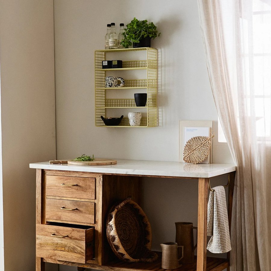 KIKORI Hylde i Metal med Krom/Guld Finish fra Nordal | 40x14x55 cm | Flere Farver hos uniquebeds, home & living - Billede 4