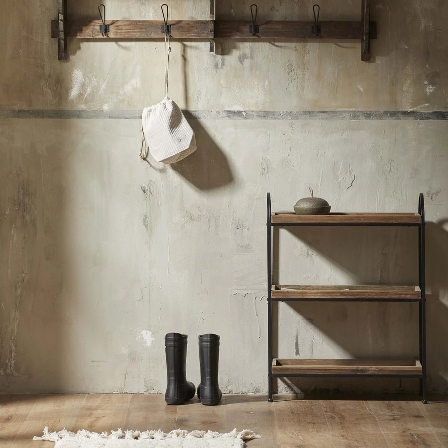 PATNA Hylde i Sort Metal med Hylder i Genanvendt Træ fra Nordal | 63x24x83 cm hos uniquebeds, home & living - Billede 3