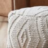 WULAR Puf i Råhvid Bomuld med Mønster fra Nordal | 50x50x38 cm hos uniquebeds, home & living - Billede 4