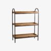 PATNA Hylde i Sort Metal med Hylder i Genanvendt Træ fra Nordal | 63x24x83 cm hos uniquebeds, home & living - Billede 1
