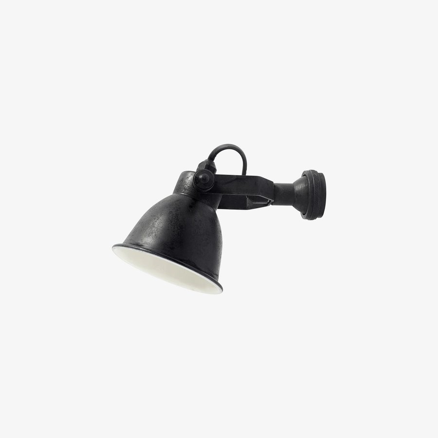Væglampe i Antik Sort Metal fra Nordal | Ø11x17x12 cm | Sort hos uniquebeds, home & living - Billede 1