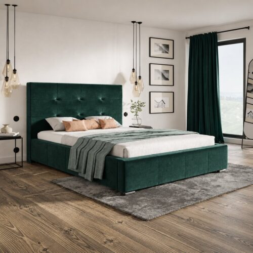 Superior Model 5 Polstret Sengeramme Med Opbevaring Fra CozyQuilt Sleep | Håndlaves i Møbelstof, Fløjl, Velour & Læder hos uniquebeds, home & living - Billede 1
