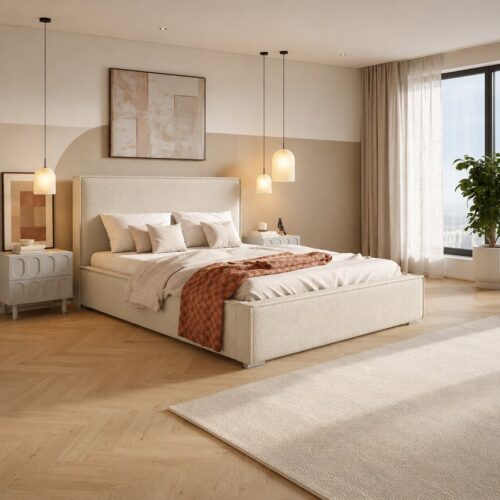 Superior Model 8 Polstret Sengeramme Med Opbevaring Fra CozyQuilt Sleep | Håndlaves i Møbelstof, Fløjl, Velour & Læder hos uniquebeds, home & living - Billede 2